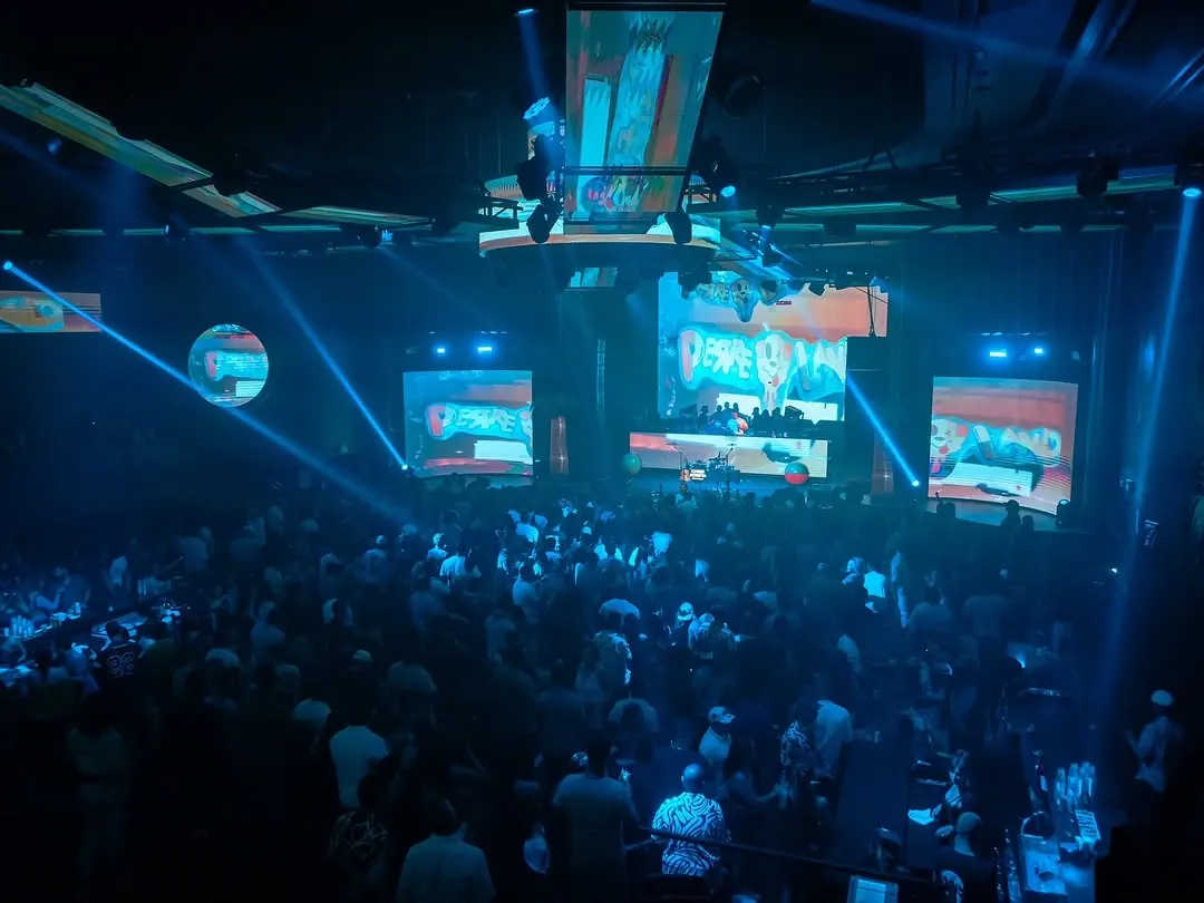 The room as seen from DJ Caises' booth. Opens larger.
